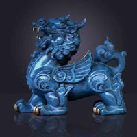 Hand-Painted Brass Pi Xiu Sculpture – Feng Shui Wealth Guardian in Three Sizes