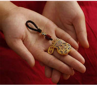Handcrafted Solid Copper Cloisonné Gourd Pendant - Auspicious Symbols Artisan Jewelry (4cm)