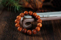 Jiang Zhen Xiang 15-Bead Prayer Bracelet – Dark Oil-Hemp Mala (15×15mm)