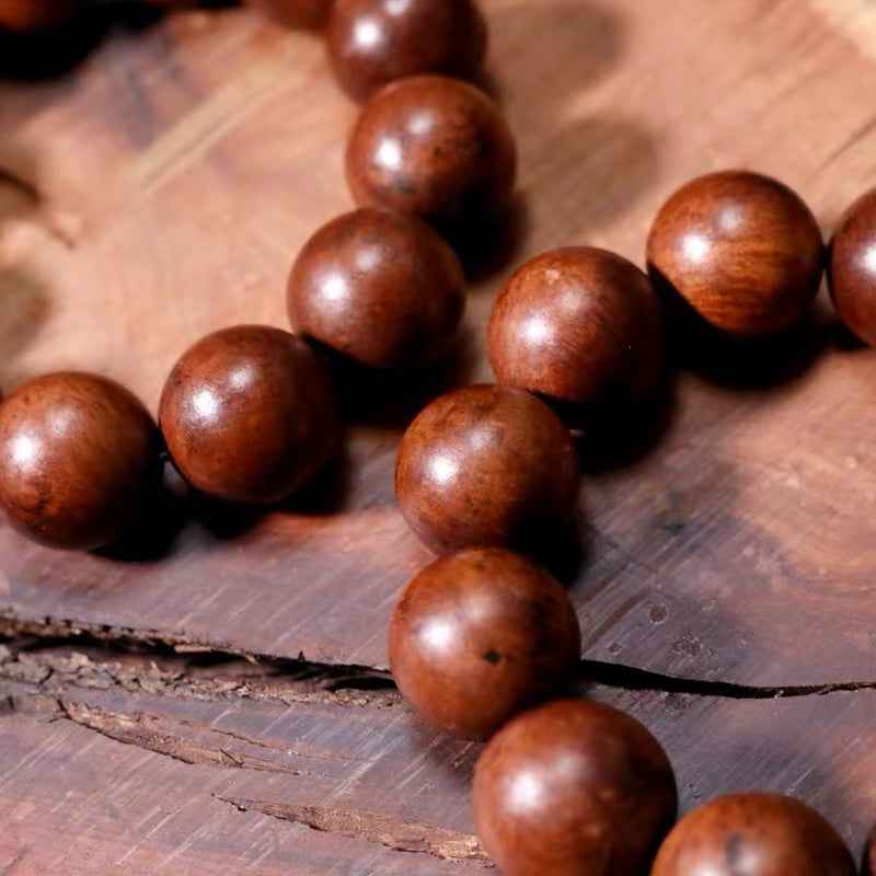 Lightning-Struck Jujube Wood 12-Bead Sacred Mala – Taoist Energy Talisman (2cm Beads)