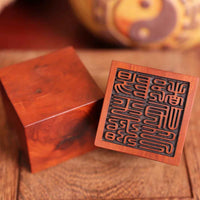 Lightning-Struck Jujube Wood Dual Taoist Seals Set – "Yang Ping Zhi Du Gong" &amp; "Dao Jing Shi Bao" Ritual Cubes