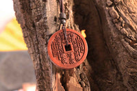 Lightning-Struck Jujube Wood Mountain Spirit Talisman Coin – Sacred Amulet for Protection & Blessings (4.6cm Diameter)