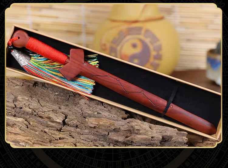 Lightning-Struck Jujube Wood Sword Bookmark – Celestial Guidance &amp; Literary Protection