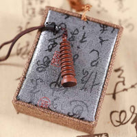Lightning-Struck Jujube Wood Wenchang Pagoda Pendant – Scholar’s Wisdom & Spiritual Growth