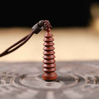Lightning-Struck Jujube Wood Wenchang Pagoda Pendant – Scholar’s Wisdom & Spiritual Growth