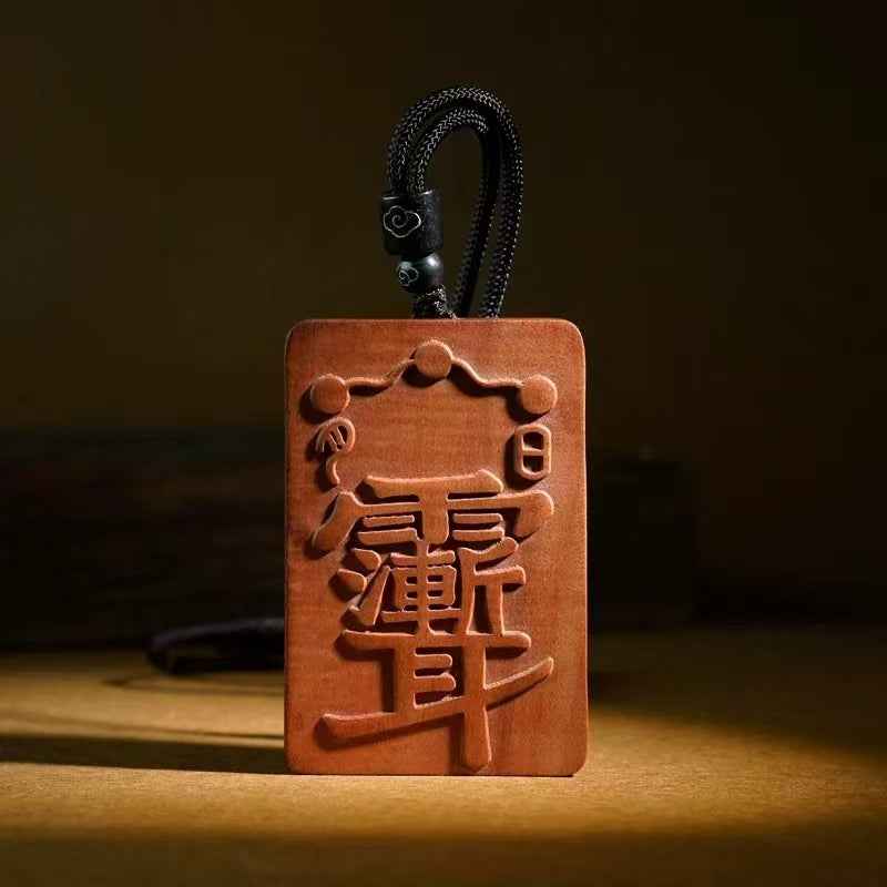 Lightning-Struck Jujube Wood &amp; Silver Inlay Taiji Pendant – Cosmic Harmony &amp; Spiritual Defense