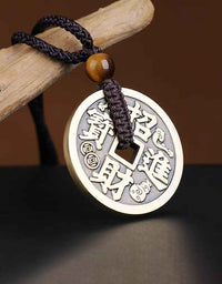 Lucky Wealth Coin Pendant - Pure Copper Ornament
