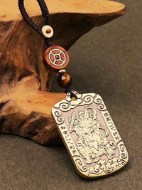 Marshal Zhao Gongming Command Talisman - Solid Copper Wealth God Plaque (5x3cm)