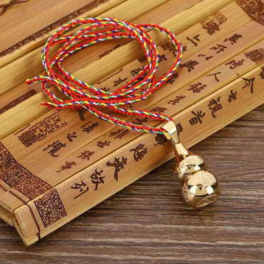 Nine Mantra Titanium Steel Hulu Pendant - Engraved Taoist Talisman with Opening Design (40mm｜Adjustable)