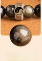 Nine Mantra Five Wealth Deities Bracelet S925 Silver | Triple Obsidian Variants