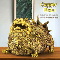 Pi Xiu (Pi Yao) Wealth Statue Set – Male & Female Pair (Pure Copper) – Office/Home/Grand Opening Gift
