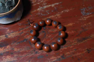 Lightning-Struck Jujube Wood "Cross Celestial Scripture" Prayer Beads