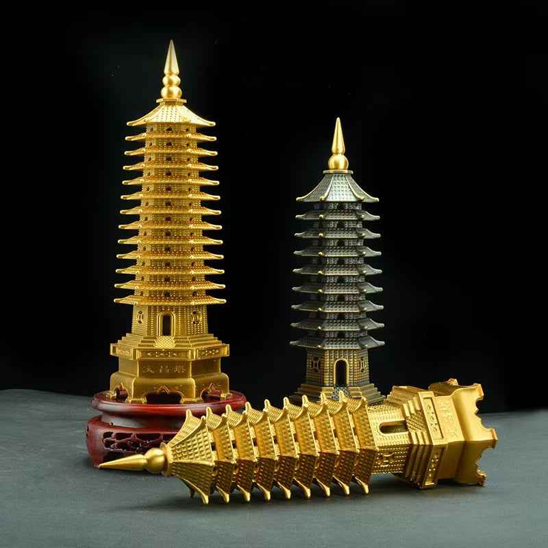 文昌塔　九層　金属製 仏教美術 塔 2Virgo (金色)合金18CM高九層文昌塔(VFS-WC-ALLOY-18CM) | 友和YOHO