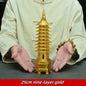 Pure Brass Wen Chang Tower Sculpture – Feng Shui Academic Success & Career Advancement Talisman