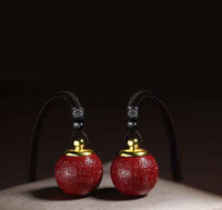 Purple-Gold Cinnabar Bead Pendants – Dual Blessings &amp; Timeless Elegance
