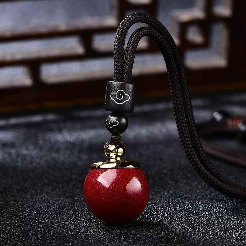 Purple-Gold Cinnabar Bead Pendants – Dual Blessings &amp; Timeless Elegance