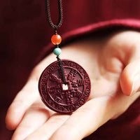Purple Gold Sand Shan Gui Talisman Coin – High-Purity Cinnabar Amulet
