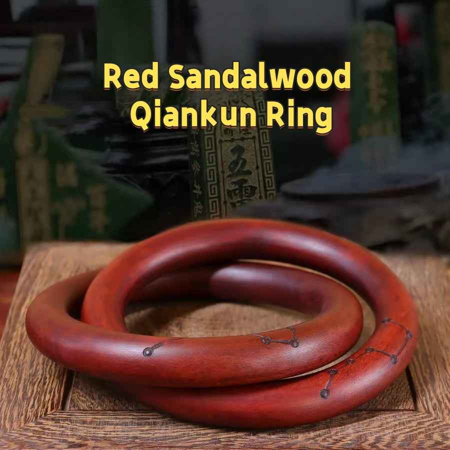 Red Sandalwood Qiankun Ring – Harmonizing Cosmic Energy & Artisanal Craftsmanship