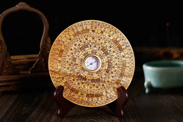 Sacred Peach Wood Geomantic Compass (Taoist Feng Shui Divination Tool – 15cm Edition）