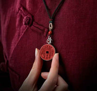 Shan Gui Mystical Talisman – Vermilion Cinnabar &amp; Sterling Silver Amulet
