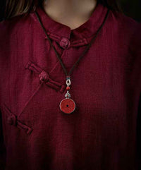 Shan Gui Mystical Talisman – Vermilion Cinnabar &amp; Sterling Silver Amulet