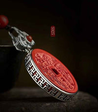 Shan Gui Mystical Talisman – Vermilion Cinnabar &amp; Sterling Silver Amulet