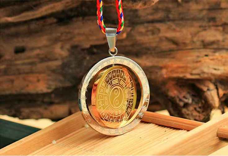 Tai Chi 28 Lunar Mansions Pendant – 316L Titanium Steel Cosmic Harmony Necklace (3.2cm)