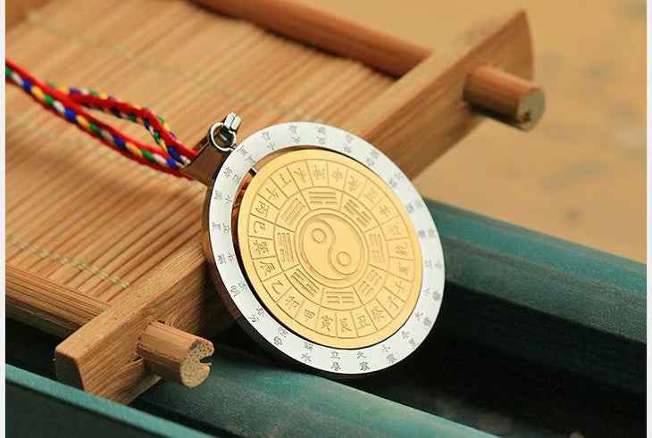 Tai Chi 28 Lunar Mansions Pendant – 316L Titanium Steel Cosmic Harmony Necklace (3.2cm)