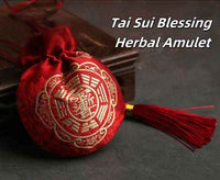 Hand-Embroidered Zi Wei Talisman Sachet – Tai Sui Blessing Herbal Amulet