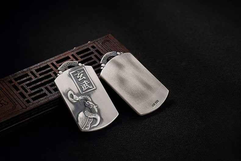 Xuanwu Black Tortoise Pendant – 999 Pure Silver Taoist Talisman (48×26mm)