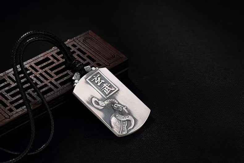 Xuanwu Black Tortoise Pendant – 999 Pure Silver Taoist Talisman (48×26mm)